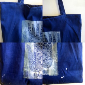 Razblint Blue Hand TOte Bag Collages (1)