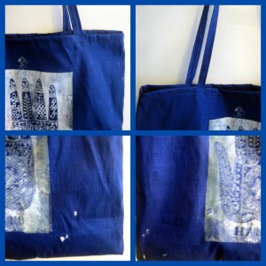 Razblint Blue Hand TOte Bag Collages (2)