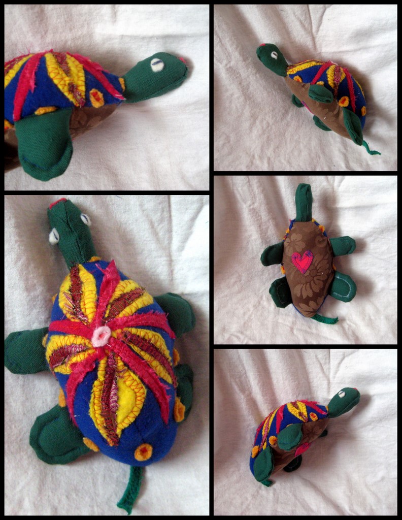 Razblint - Doll - Turtle Doll - Blue with pink and yellow flower