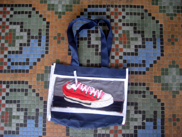 Razblint- Red Canvas Allstar Sneakers tote bag (1)