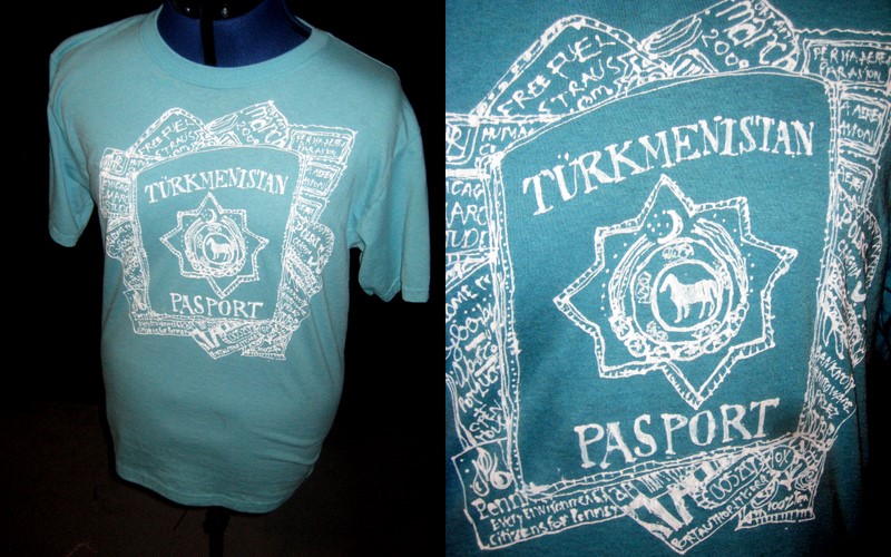 Razblint - Drawn Shirt - My Front Backpack Pocket - The Turkmen Passport Tshirt