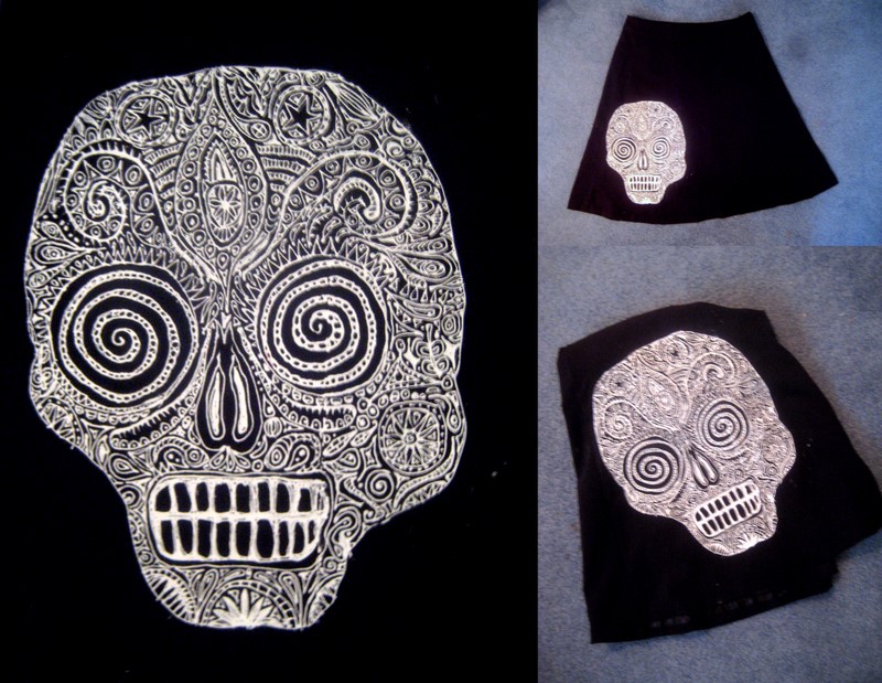 day of dead skull. Day of the Dead Skull Skirt