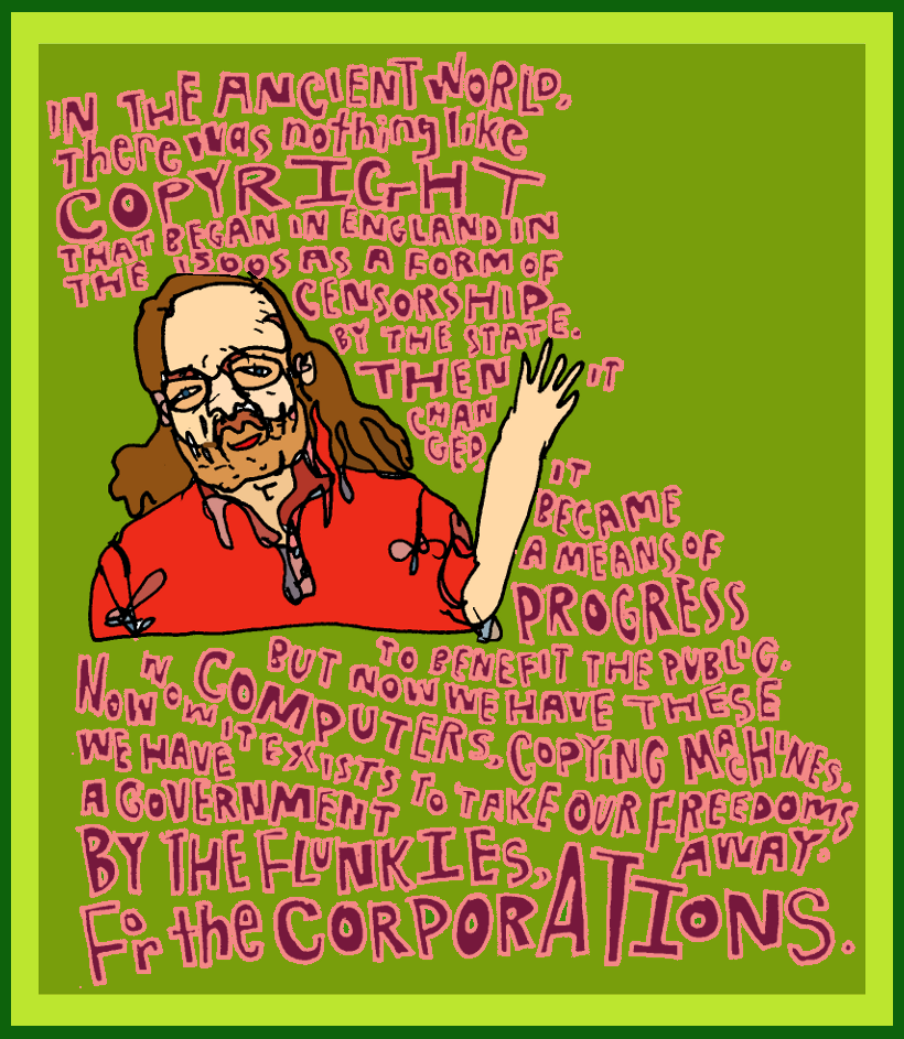 Razblint - Academic Postcard - Richard Stallman on the Evolving Purpose of Copyright 800-A