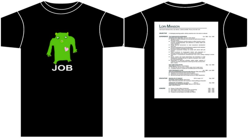 Razblint - Tshirt Designs - Monster Resume Tshirt for a job