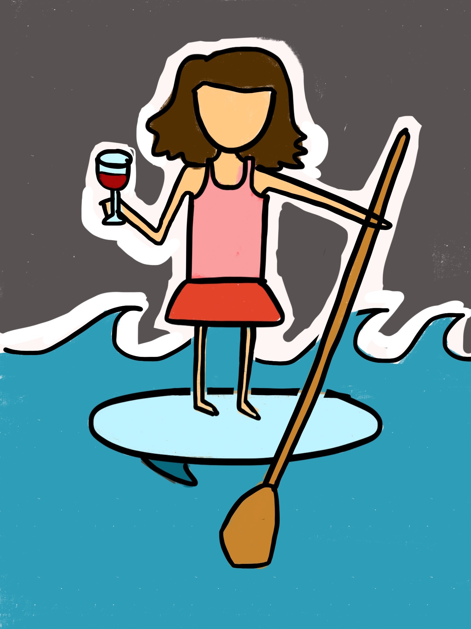 Sticker of Paddleboard Woman