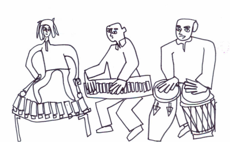 Drummer line drawing