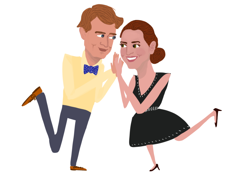 Engagement Love - Caricature Drawing by Margaret Hagan
