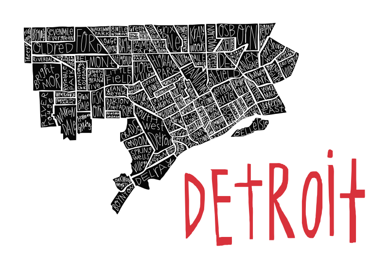 Detroit City Neighborhood Map - smaller