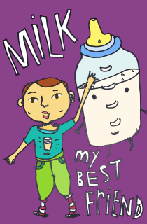 baby loves milk its his best friend