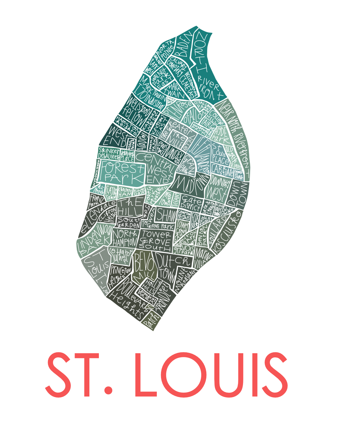 St. Louis city neighborhood map - Razblint